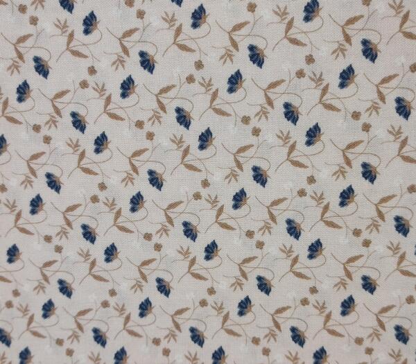 Oxford Flores Azul y Beige
